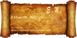 Ekhardt Márk névjegykártya